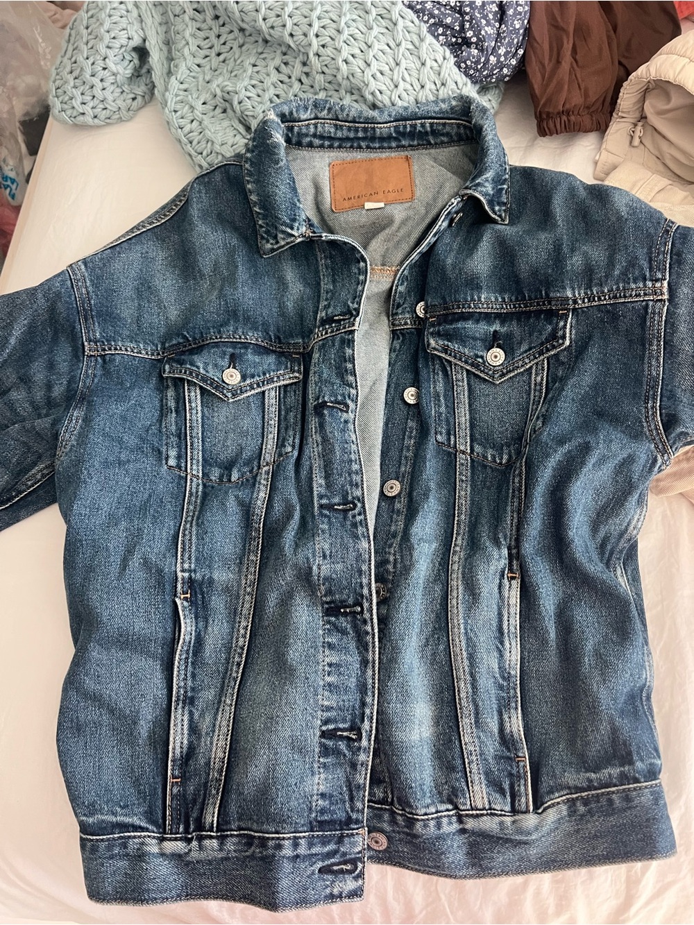 American Eagle Outfitters Vintage Washed Blue Denim Jacket